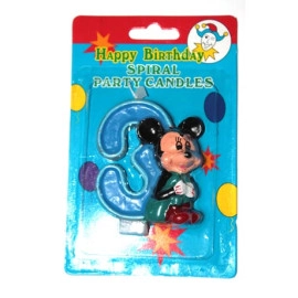 Свічка декоративна цифра + фігурка, "3" 1 шт.