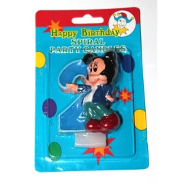 Свічка декоративна цифра + фігурка, "2" 1 шт.