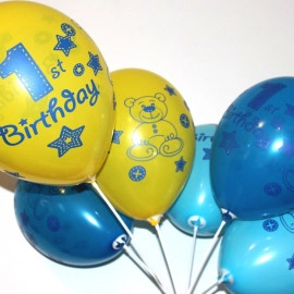 12 пастель 02, 09 та 10 "1 рік хлопчику Ведмежа HAPPY BIRTHDAY" шовкографія Італія (100шт/уп)