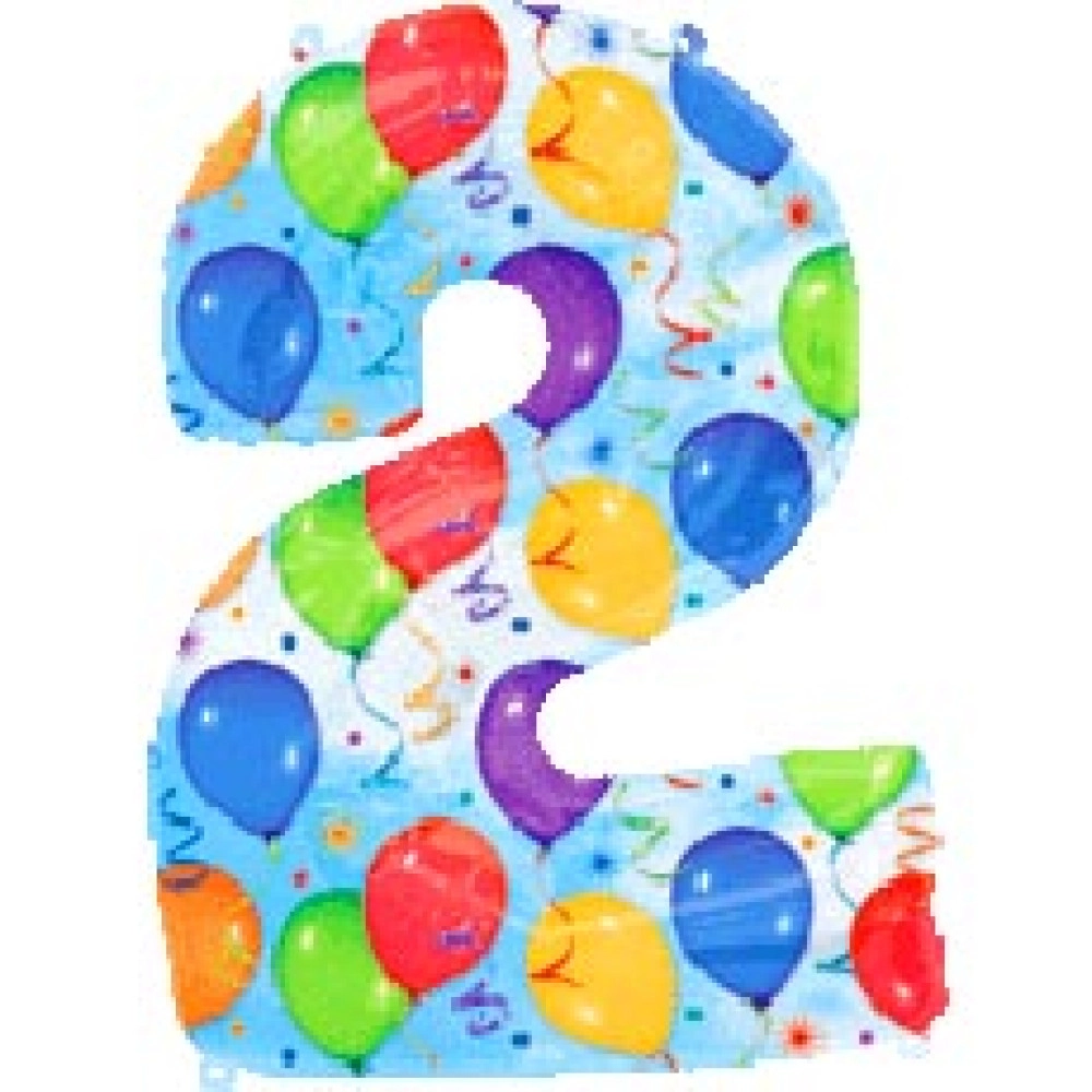 2 Цифра мал. " повітряні кульки" 13706-01 Фольга Anagram
