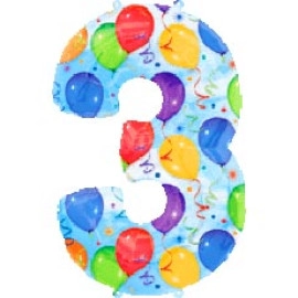 3 Цифра мал. " повітряні кульки" 13707-01 Фольга Anagram