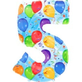 5 Цифра мал. " повітряні кульки" 13710-01 Фольга Anagram