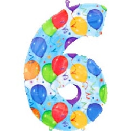 6 Цифра мал. " повітряні кульки" 13711-01 Фольга Anagram