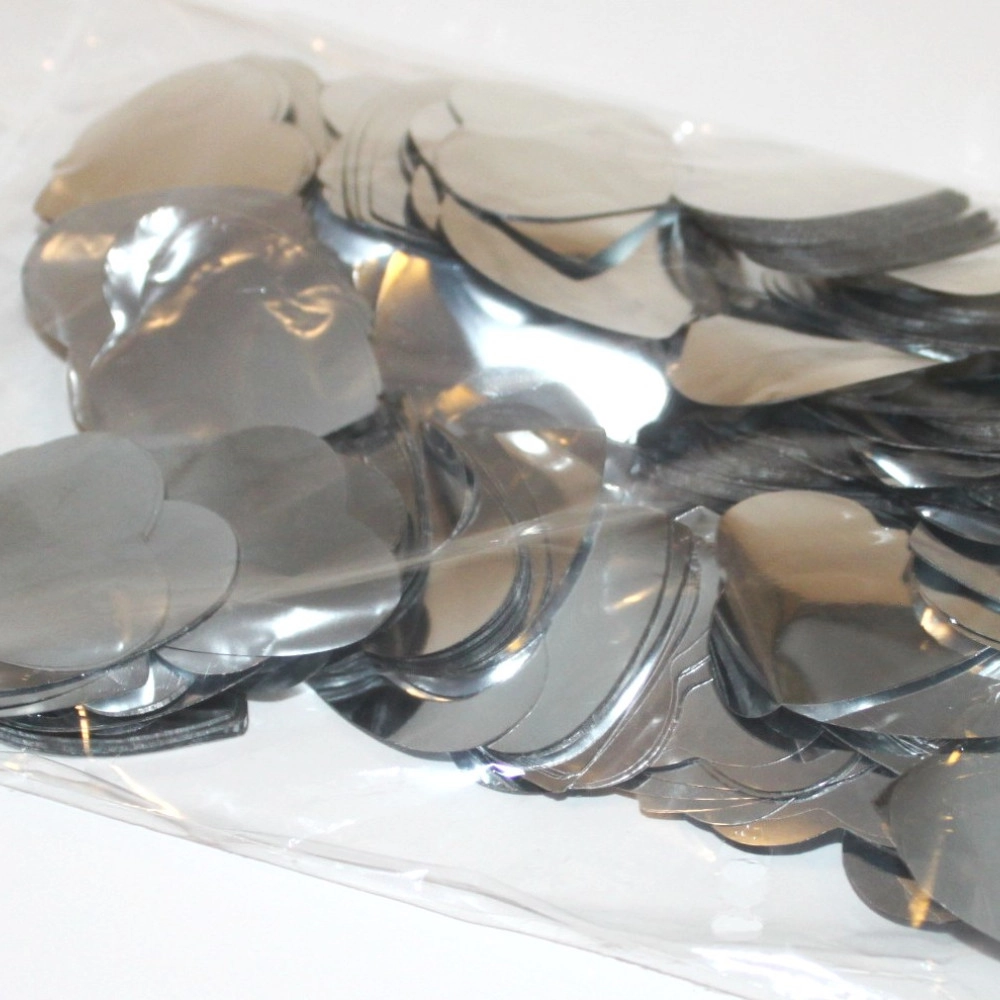 Конфетті СЕРЦЕ срібло (3,5см)(1уп.=100 гр.)