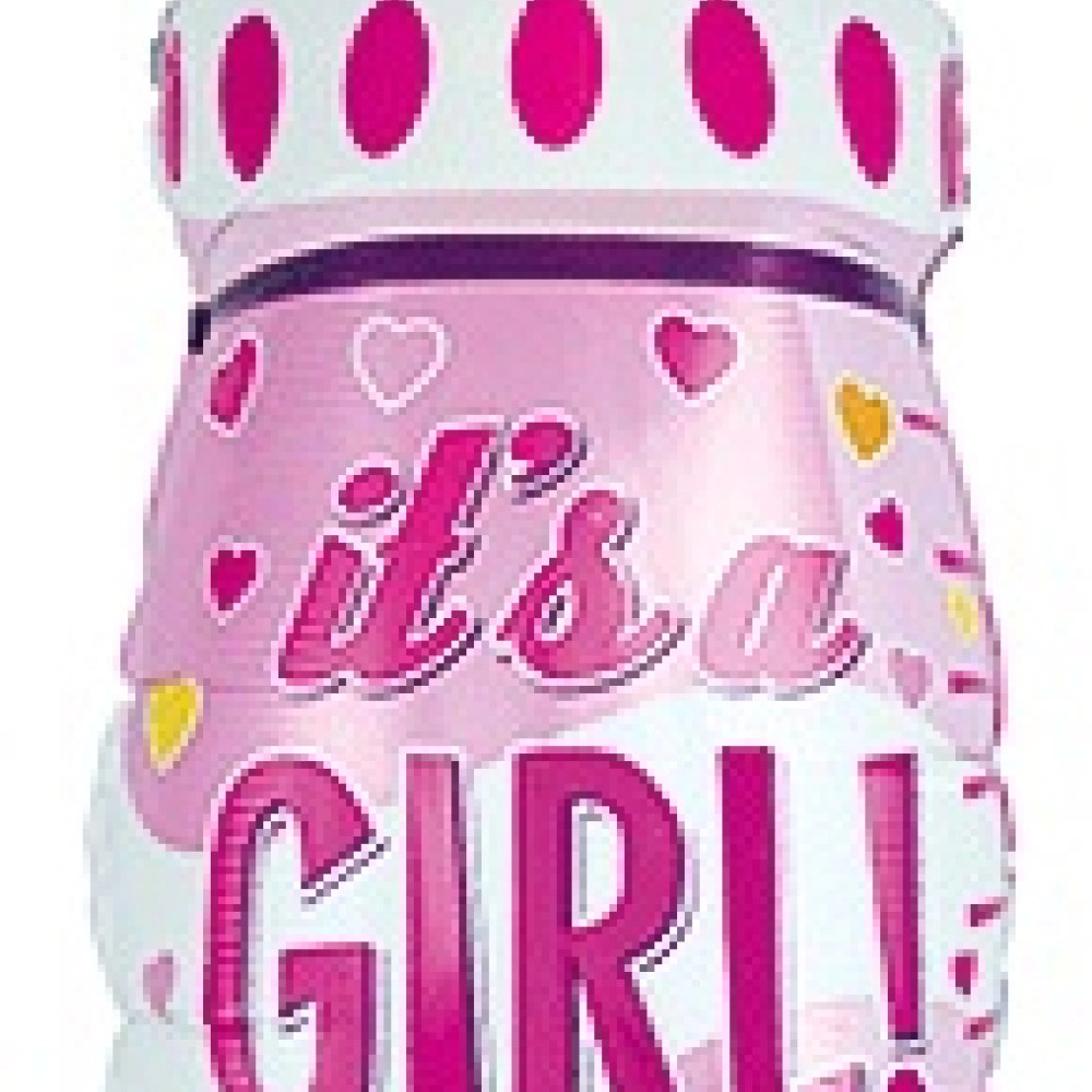 Пляшечка It's a Girl 31/17* 901827 рожева Фольга