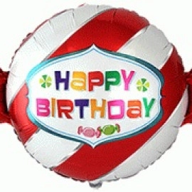 Солодка цукерка Happy birthday 21/36* 901831 червона Фольга