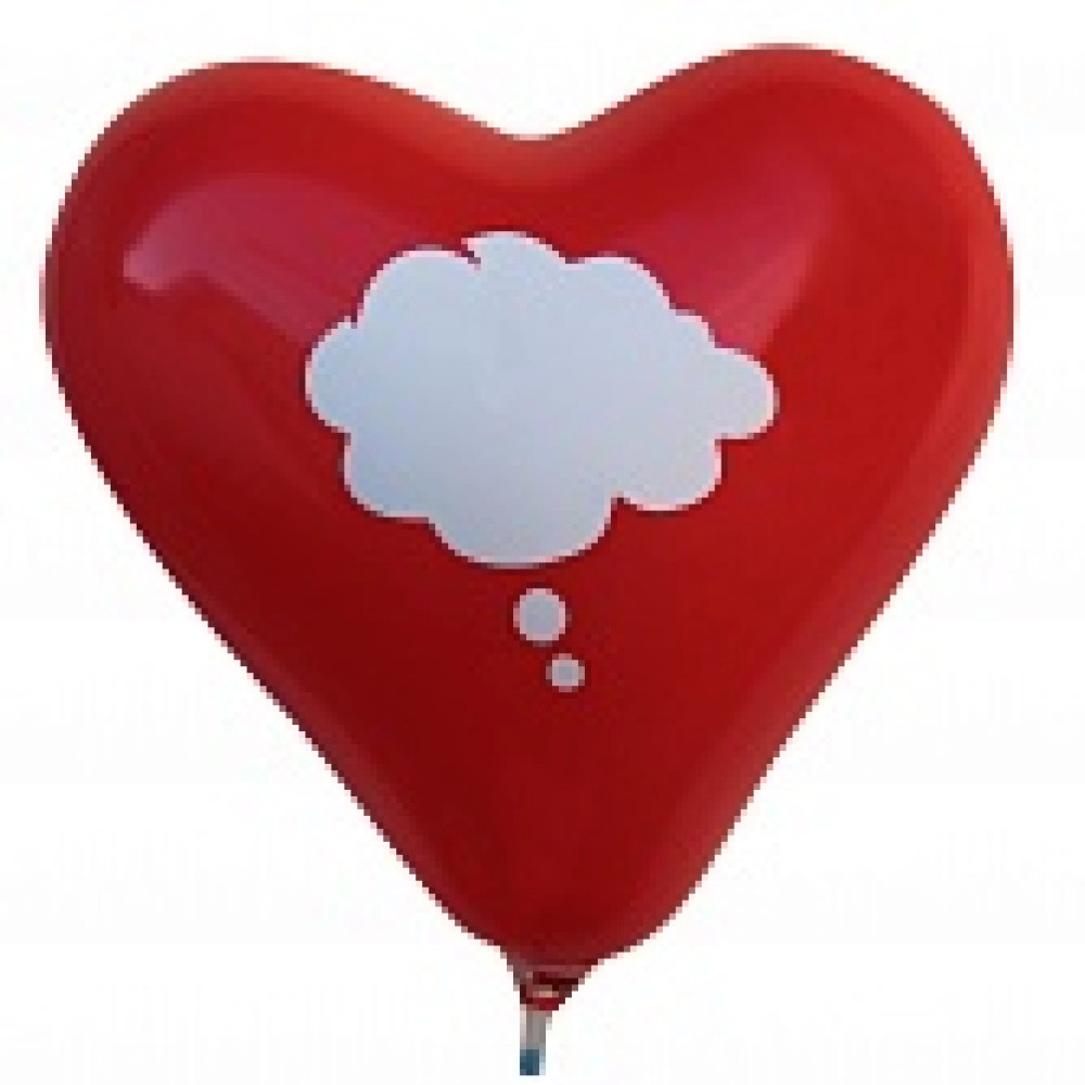 Серце 11 пастель 05,45 червоне з мал.  "Хмаринка" для напису побажань (100шт/уп)